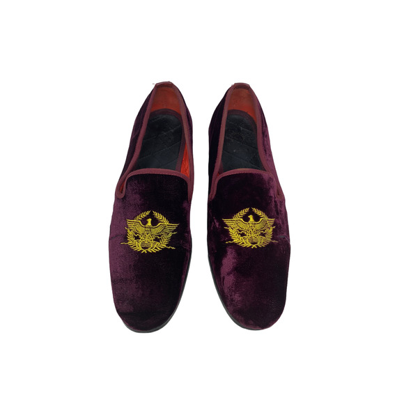 Cesar Walks men red velvet slip on loafers size 9 - Picture 1 of 10